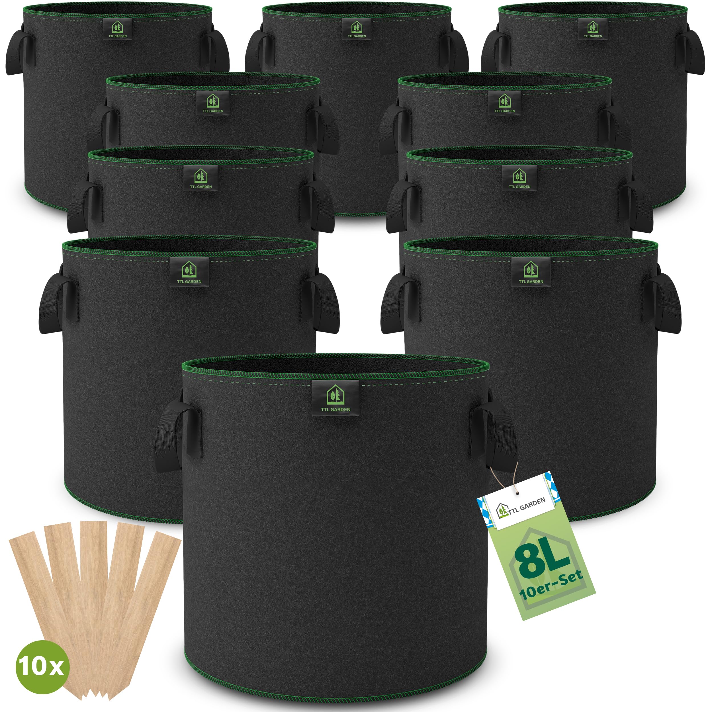 Sacs de plantation en tissu non tissé 8 l TTL Garden pour sauver vos plantations de balcon