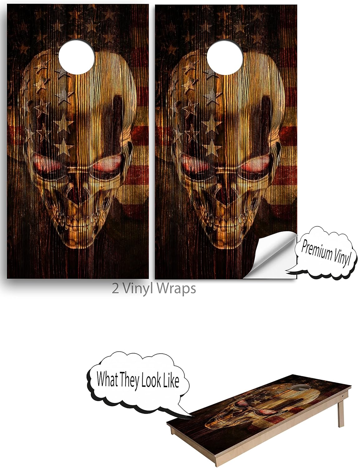 Cornhole Board Wraps, Cornhole Decals and Wraps for Boards (Set of 2), Cornhole Skins for Boards, Cornhole Board Covers