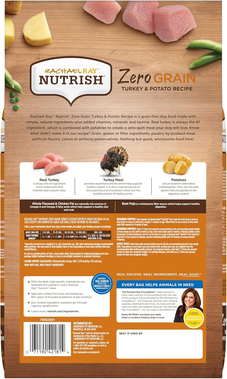 Rachael Ray Nutrish Zero Grain Dry Dog Food, Turkey & Potato Recipe, 5.5 Pounds : Pet Supplies