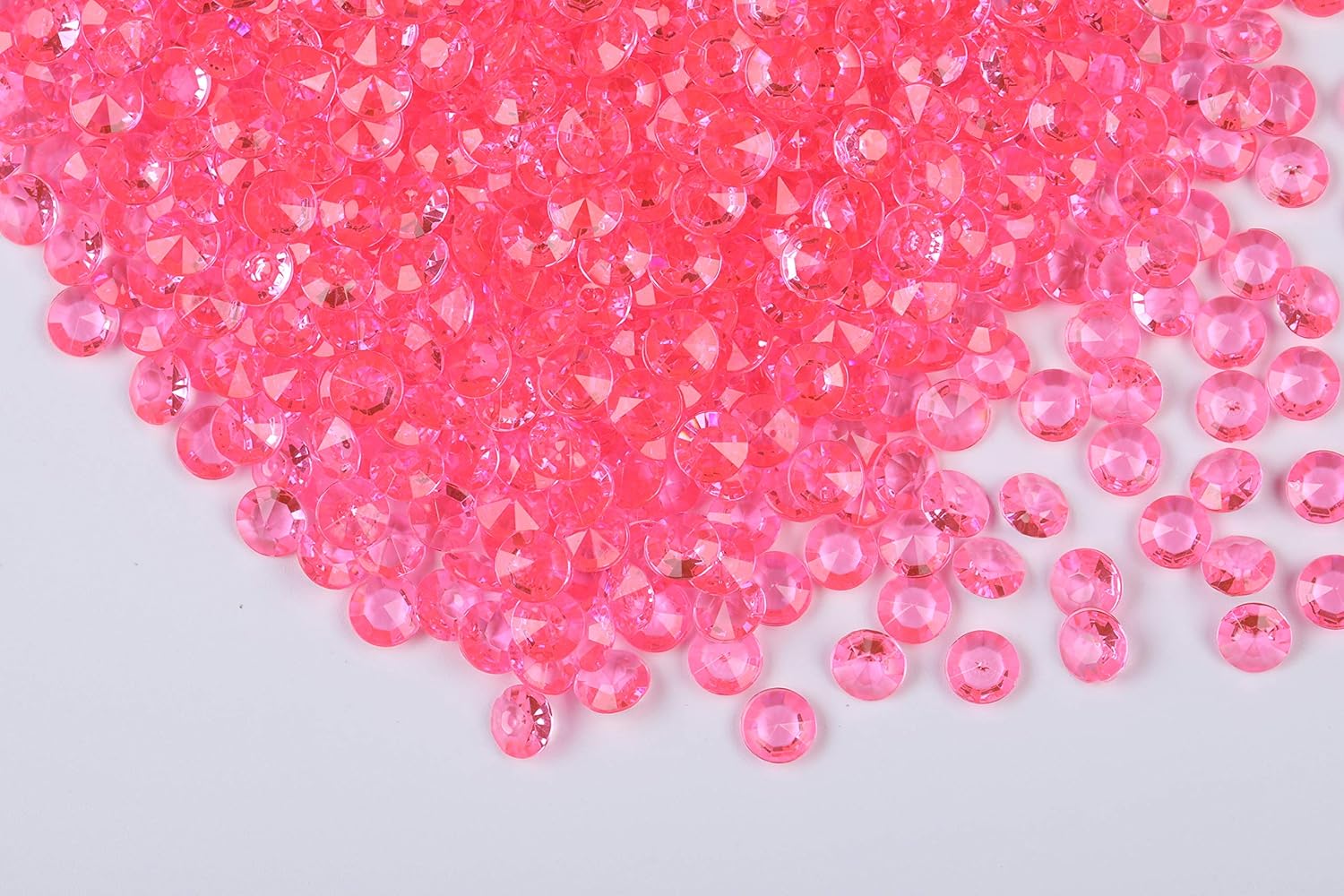 1000pcs/ Pack Wedding Table Acrylic Diamond Scatter Crystals Confetti Acrylic Gems Vase Fillers Rhinestones for Wedding, Bridal Shower, Vase Beads Decorations (12mm, Deep Pink)