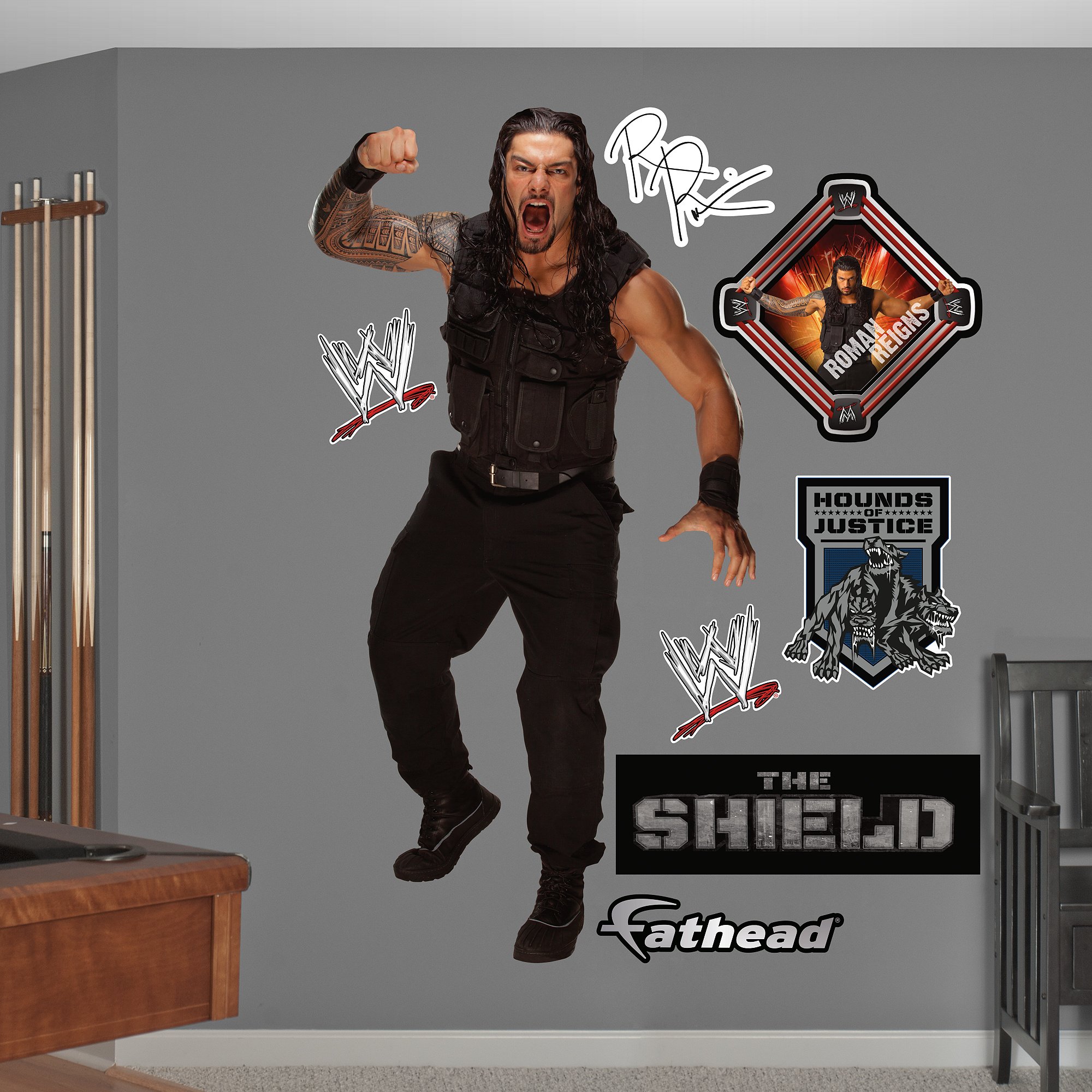 FATHEAD WWE-Roman Reigns Real Big Wall Decal
