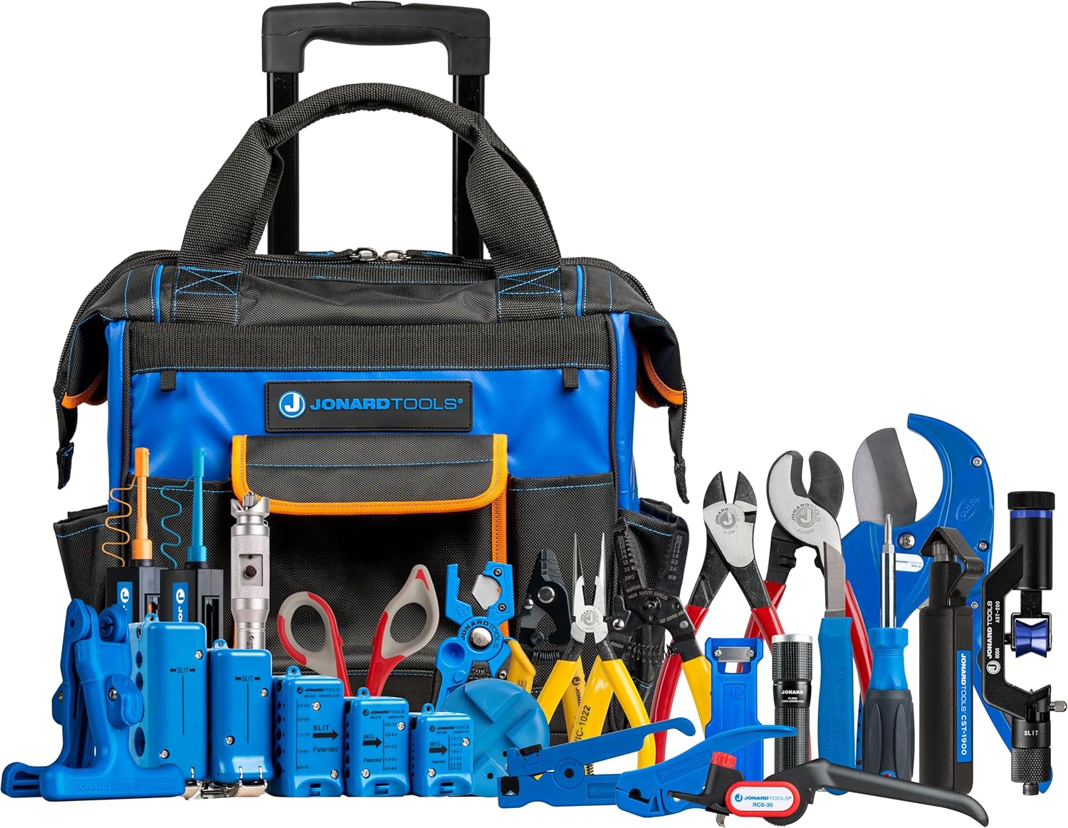 Jonard Tools TK-121 Fiber Prep Kit+ - 12 Piece Premium Fiber Optic Cable Access and Termination Tools set with Stripping, Ringing, And Cutting Tools