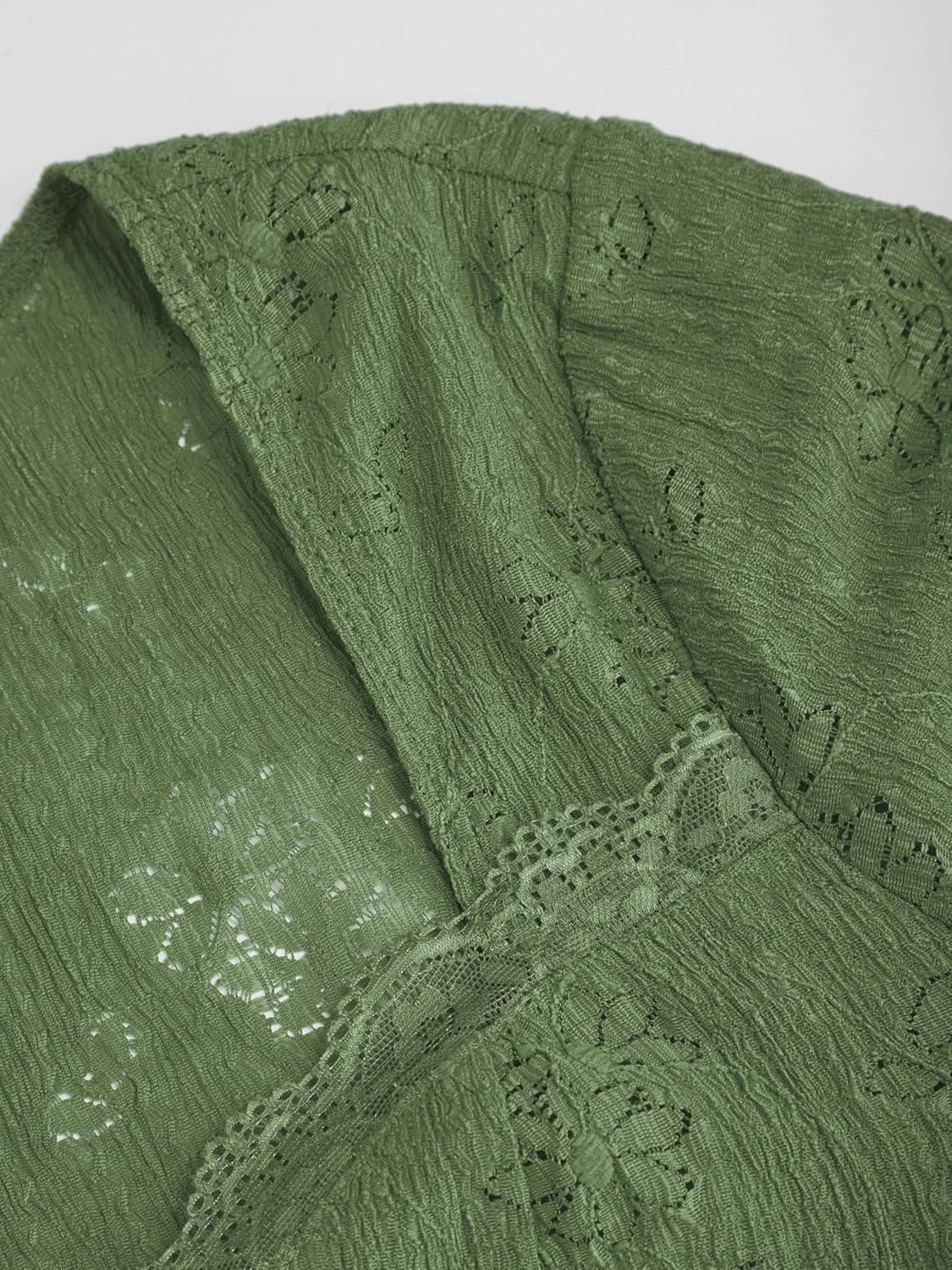 CIDER Womens Going Out Tops Lace Bell Long Sleeve Square Neck Ruffle Tie Front Tops - Image 4