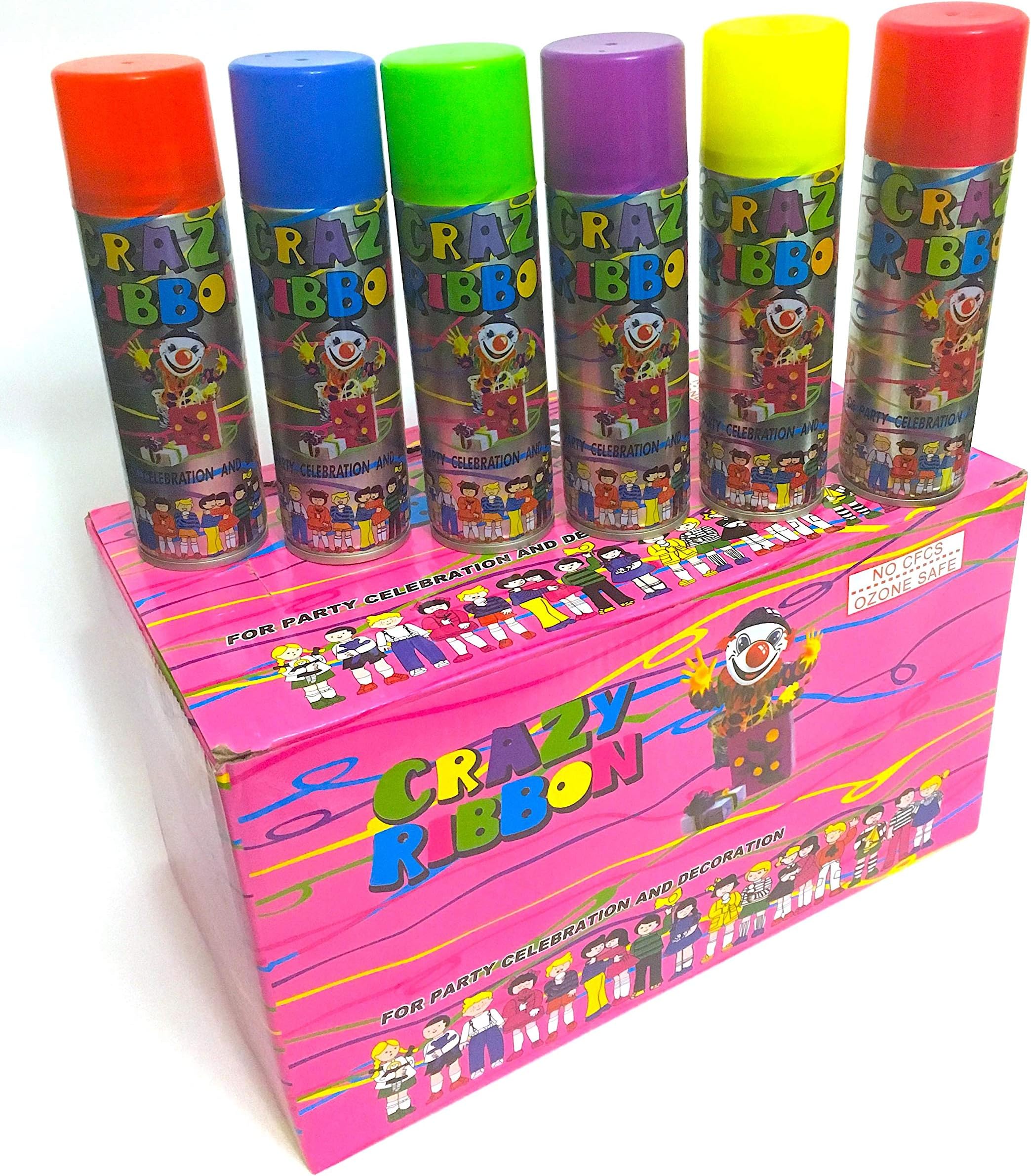 Kids Party Spray Colored String Spray for Party Celebrations and Decorations Box of 24 -c2c