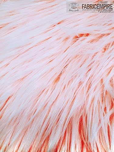 Miniatura 2 de Tela de piel sintética de pelo largo ultra mongol 2 tonos naranja neón  64 pulgadas de anchovendido por The Yard