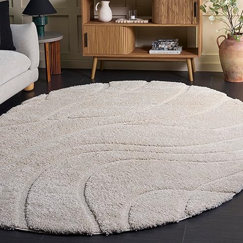 Miniatura 55 de SAFAVIEH Rodeo Drive Collection - Alfombra cuadrada de 4 pies, color dorado, hecha a mano de lana abstracta moderna de mediados de siglo, ideal para