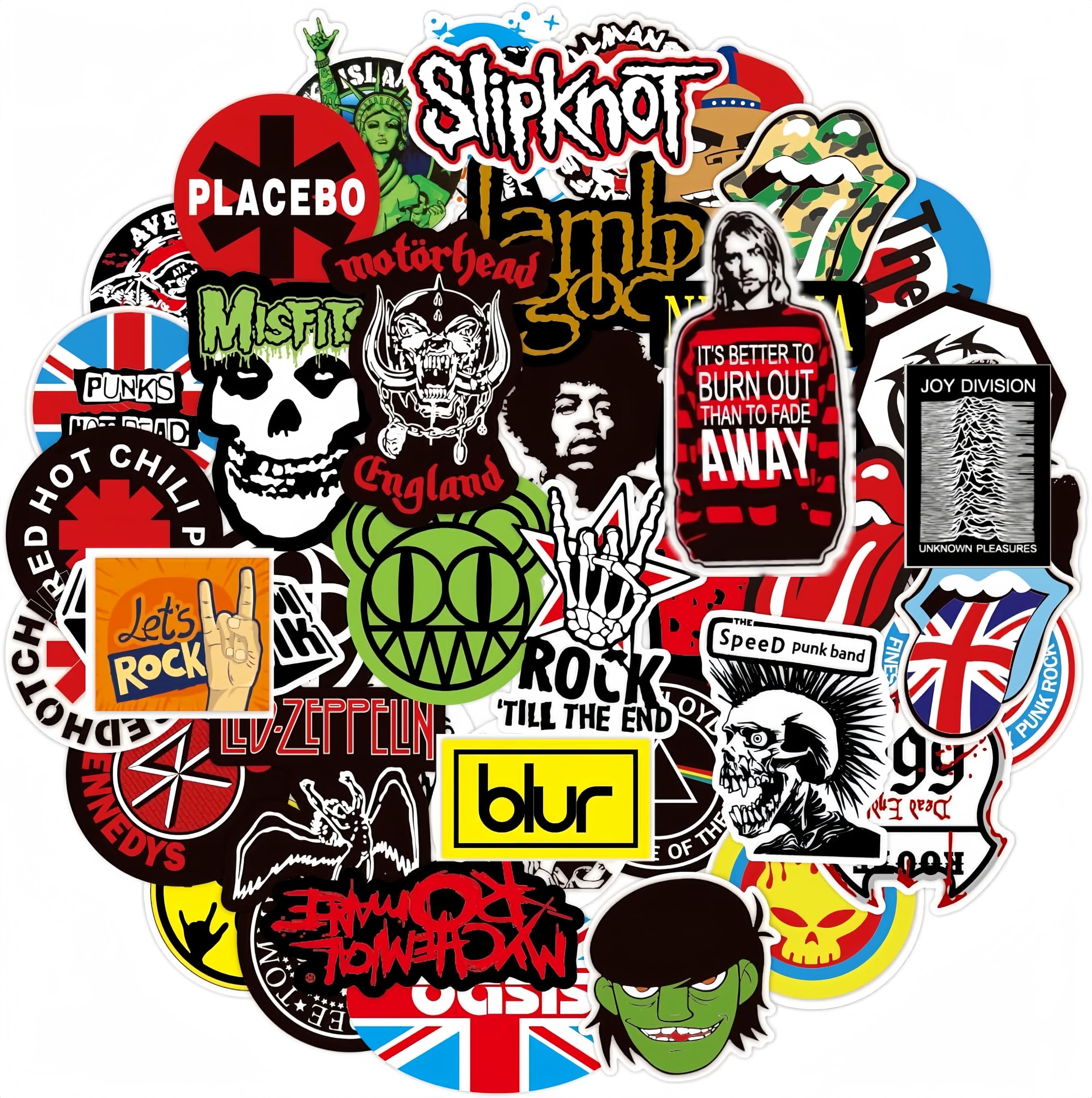 Rock and Roll Stickers | 100PCS | Trendy Music Band Stickers packs