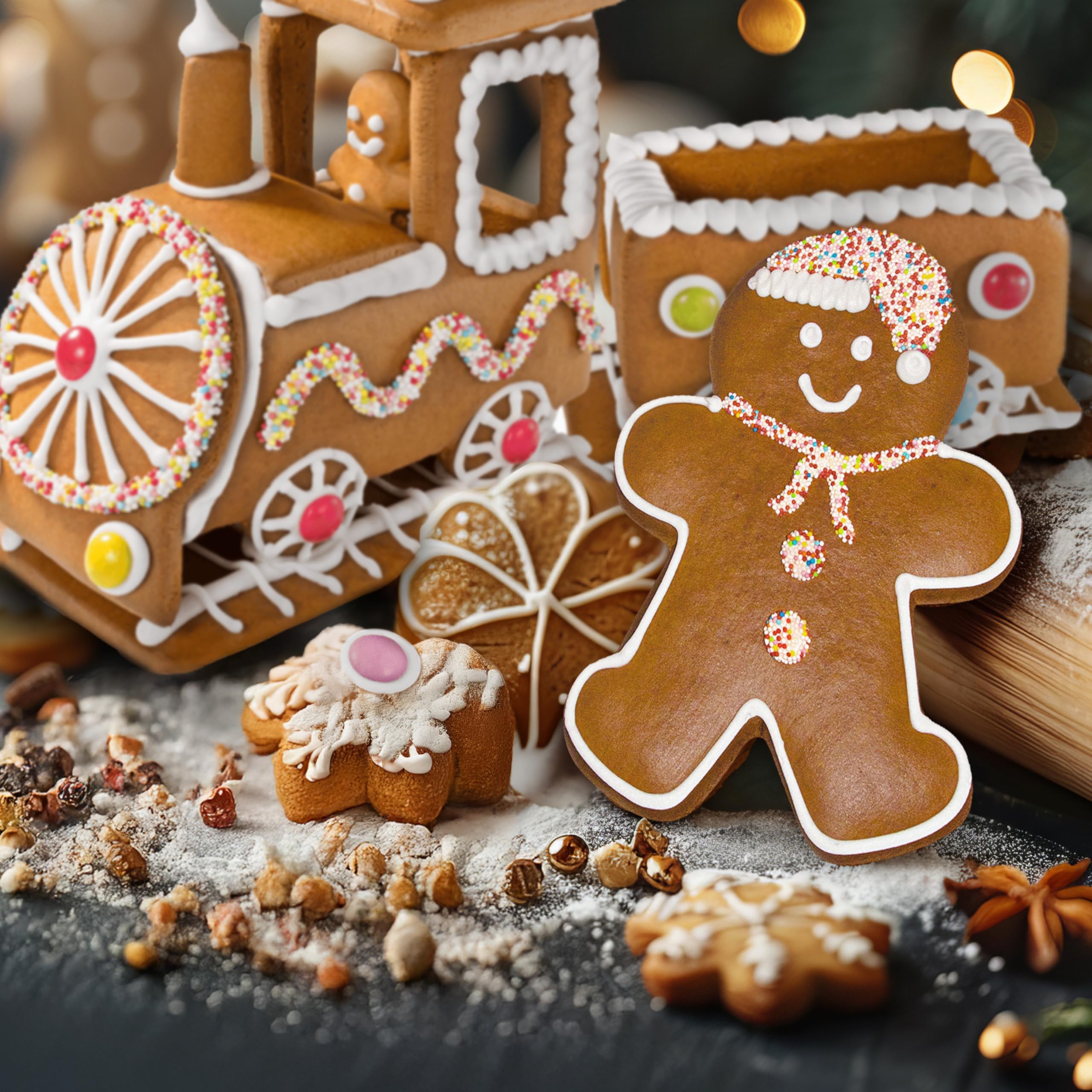 Pertzborn Lebkuchenmann zum Selberdekorieren – 2x 120g essbarer Weihnachtsdeko Spaß mit Nonpareilles – Lebkuchen perfekt als Weihnachten Deko oder Weihnachtsbaumschmuck – Aus Roggen- & Weizenmehl