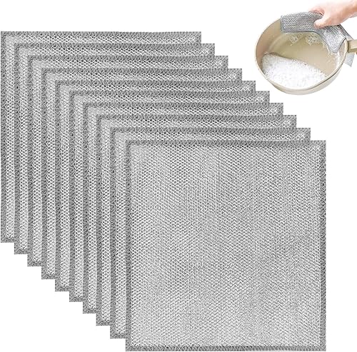 Paños de cocina de alambre, paños de limpieza de alambre, toallitas antiadherentes de malla, agujeros finos que crean una rica espuma que raspa las