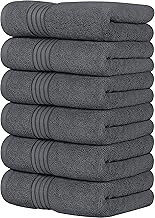 Utopia Towels 6 Piece Premium Hand Towels Set, (16 x 28 inches) 100% Ring Spun Cotton, Lightweight and Highly Absorbent Towels for Bathroom, Travel, Camp, Hotel, and Spa (Grey)