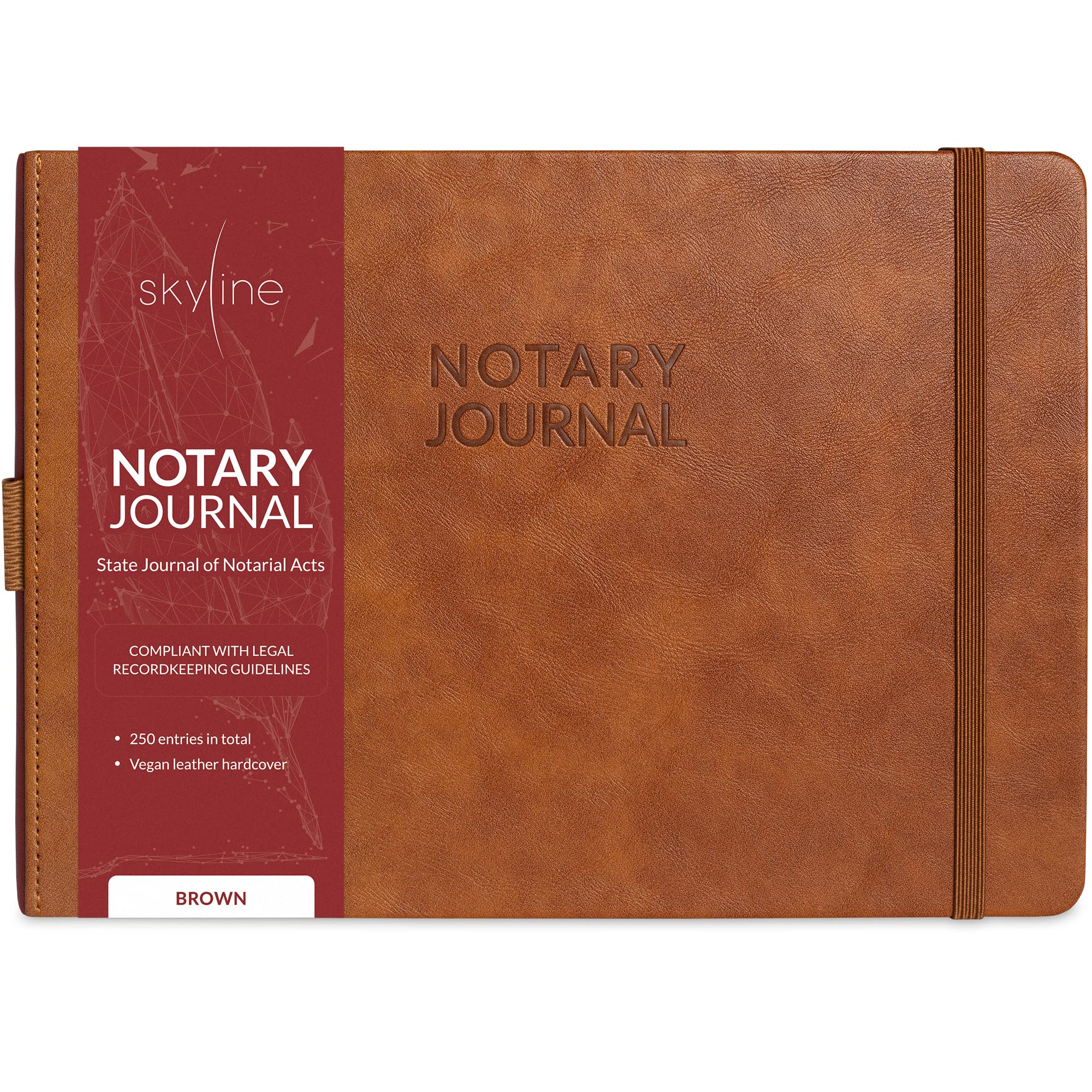 Skyline Notary Journal – Official Notary Public Record Book with Numbered Pages – Log Book for Notarial Acts & Records – Notary Supplies – 250 Entries