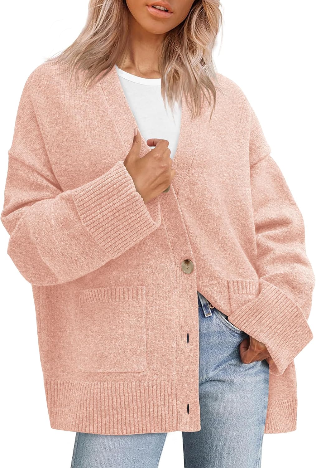 PRETTYGARDEN Women's 2026 Oversized Cardigan Sweaters Trendy Chunky Knit Long Sleeve V Neck Button Down Fall Winter Outfits