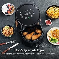 Vista 7 de DREO Freidora de aire – 100 ℉ a 450 ℉, olla de horno caliente de 4 cuartos con 50 recetas, 9 funciones de cocción en pantalla táctil fácil