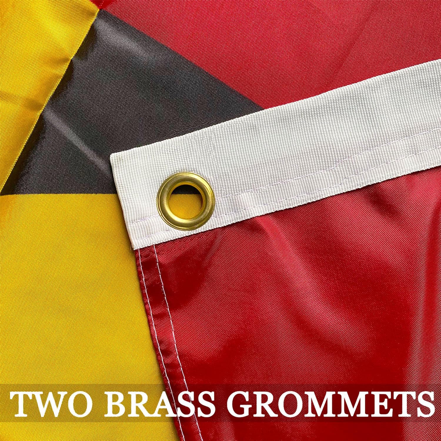 Big Maryland State Flag 3x5 Outdoor Double Sided- 3Ply 240D 4 Rows Stitched- MD State Flag- UV Fade Resistant With Canvas Header & 2 Brass Grommets - Image 4