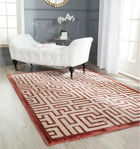 Miniatura 3 de SAFAVIEH Infinity Collection INF587P - Alfombra de área de 9 x 12 pies, amarilla y roja, no desprende pelusa y de fácil cuidado, ideal para zonas de