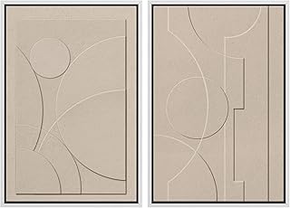 SIGNWIN Framed Canvas Print Wall Art Set Art Deco Geometric Polygon Coll...