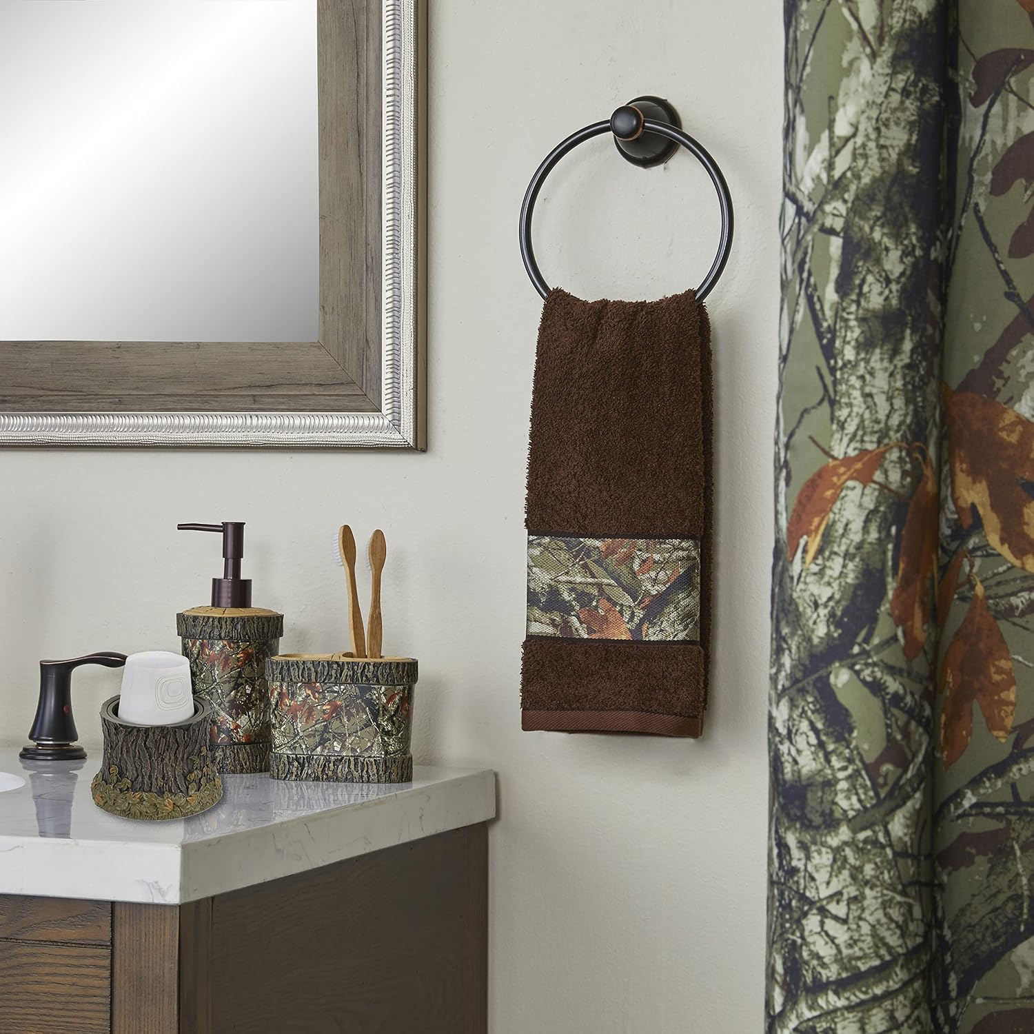 SKL Home Yellowstone Camo Collage Cup Holder, Brown