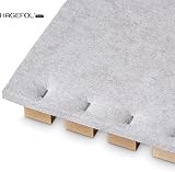 HAGEFOL Panneaux acoustiques en bois - 240 x 60 cm - Couleur : chêne, feutre : beige - Panneaux muraux en bois - Paroi à lamelles 3D en placage de bois sur feutre acoustique - 2400 x 600 mm - 6