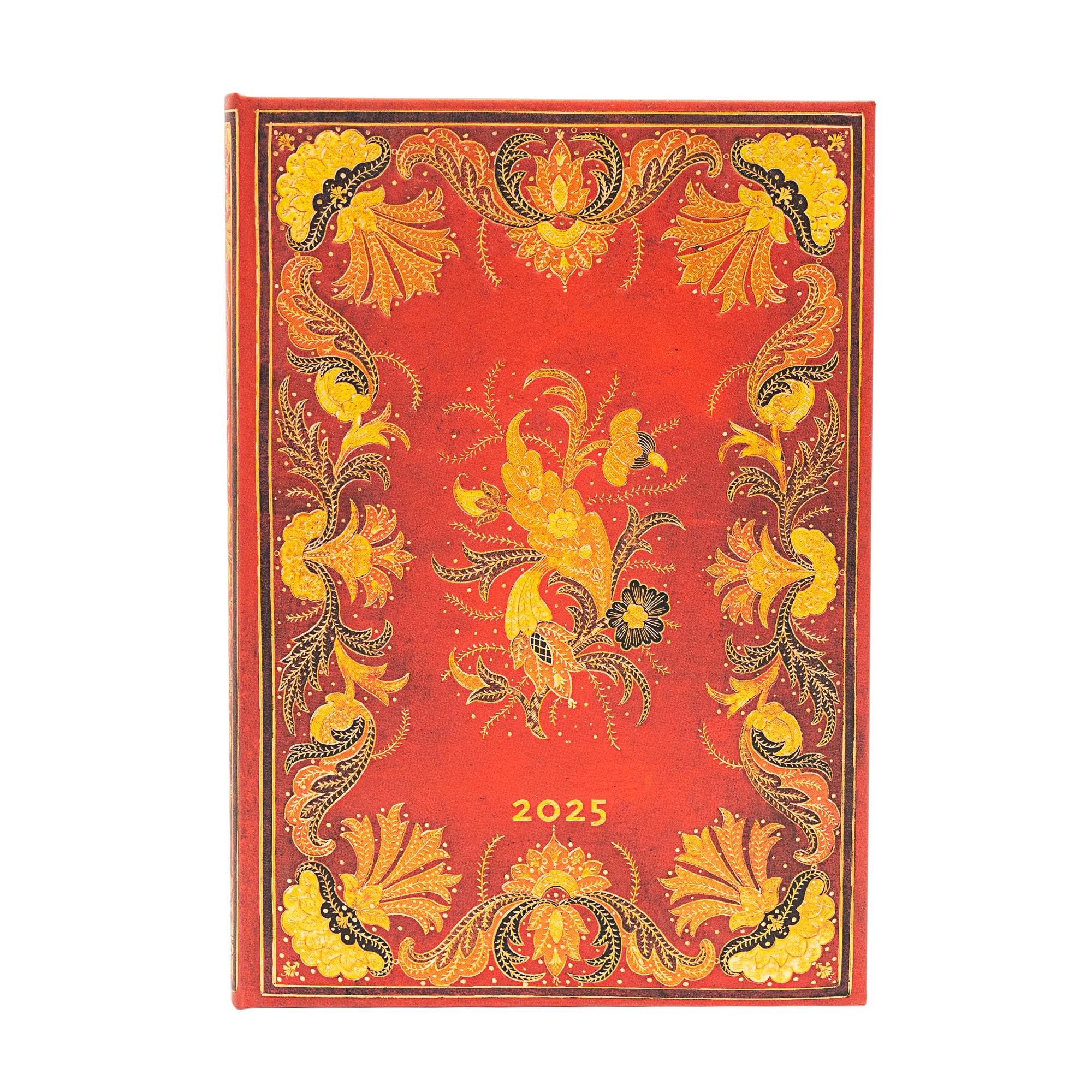 Paperblanks Fiammetta Midi Horizontal 12 Month Calendar 2025 Elastic Band Closure