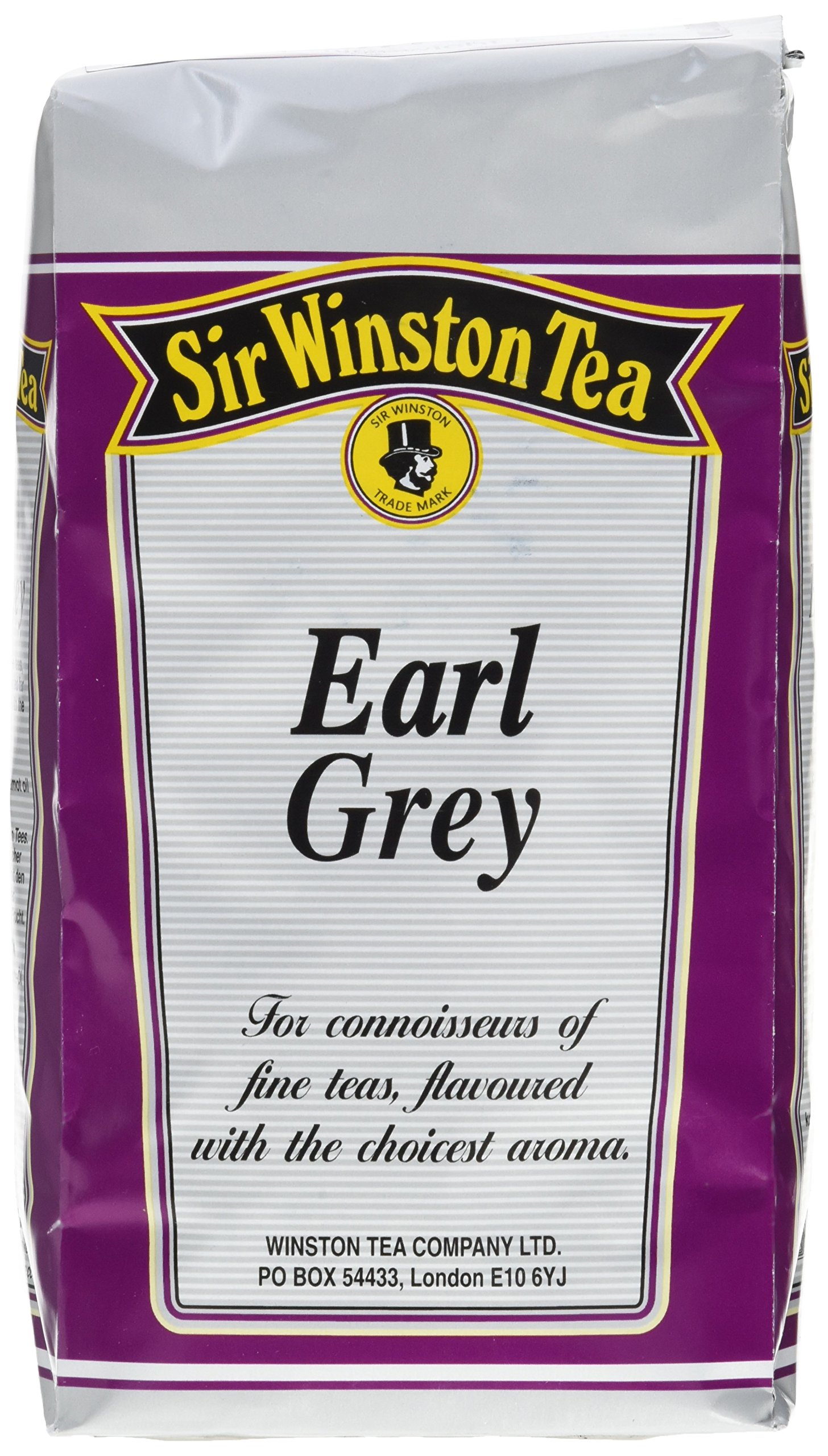 Sir Winston Tea Earl Grey 500g – Loser Tee, Schwarzer Tee mit Bergamotte-Öl – Aromatischer Premium Earl Grey – Rainforest Alliance zertifiziert – Vegan, glutenfrei, laktosefrei