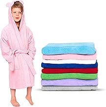 Twinzen - Albornoz Niños Algodón - Niño y Niña - 100% Algodón OEKO-TEX® - Bata de Baño 2 Bolsillos, Cinturón y Capucha