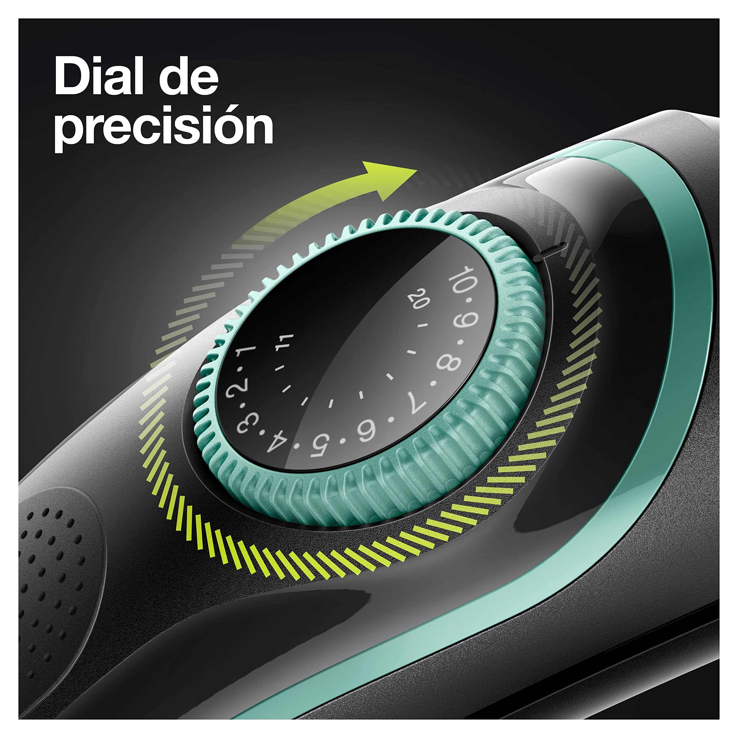 Braun Recortadora de Barba, Máquina Cortar Pelo, Cortapelos Hombre para Cara y Pelo con Láminas Afiladas de Larga Duración y Maquinilla Gillette, 39 Ajustes de Longitud, 3 BT3341, Negro/Verde