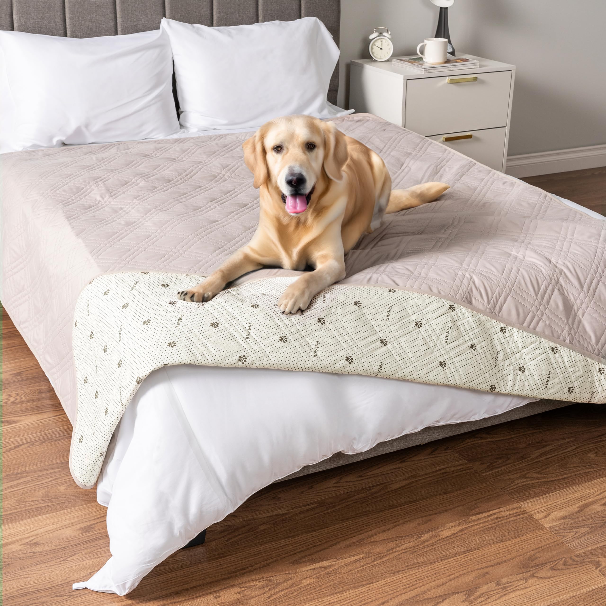 PetAmi Waterproof Couch Cover for Dogs, Waterproof Pet Blanket, Reversible Furniture Cover Sofa Protector for Pet Cat Bed, Washable Waterproof Blanket Dog Cover for Couch Seat, 102x82 Beige