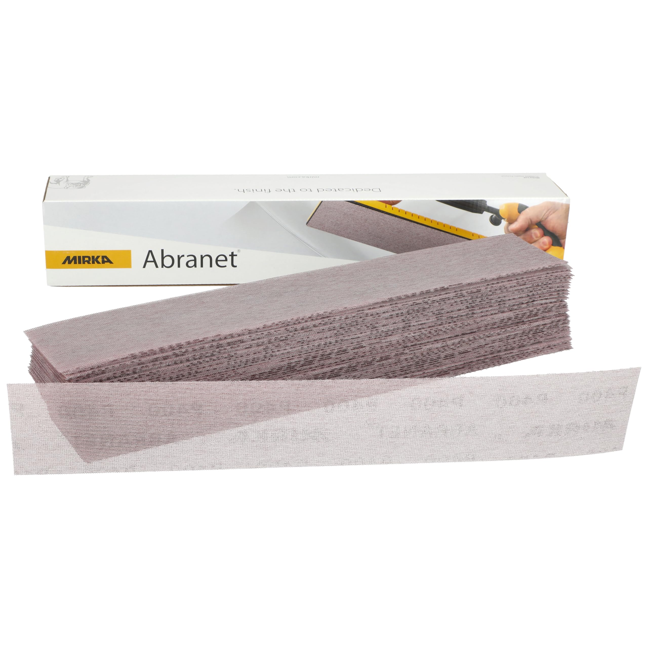 Mirka Abranet Sanding Strips 70x420mm P400 Grit 50x HookNLoop Dust Free Abrasive