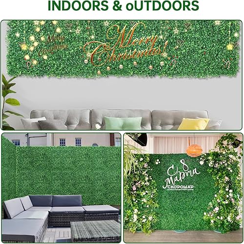 Miniatura 7 de ZXMOTO Paneles de seto artificiales de boj, 36 piezas de plantas de seto topiario, decoración de pared de césped sintético, para decoración de