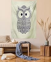 Vista 44 de Lunarable Tapiz abstracto, diseño floral de cachemira batik, adorno dibujado a mano, decoración de tela para colgar en la pared para dormitorio