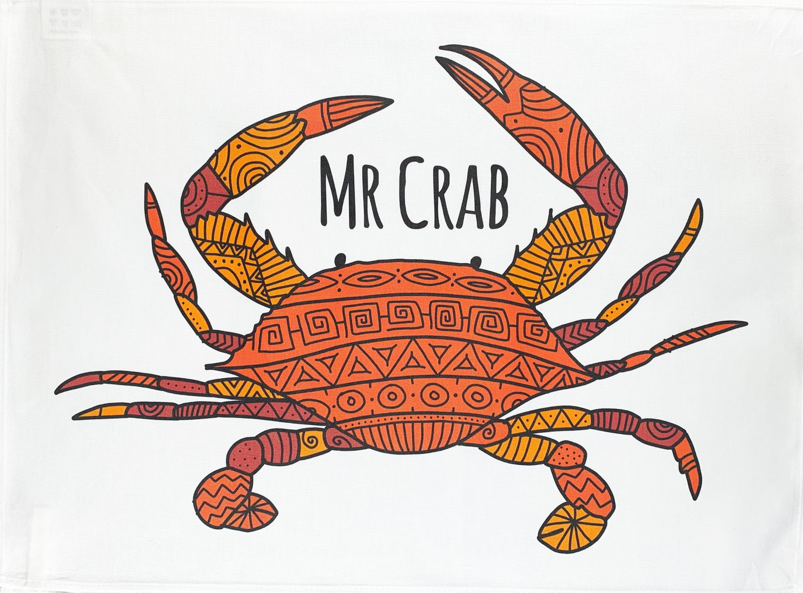 Half a Donkey Mr Crab large cotton tea towel