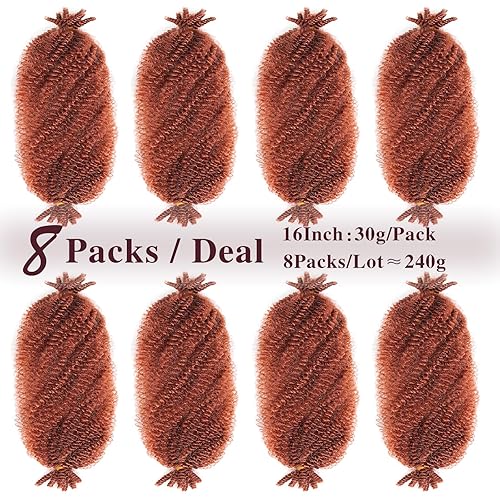 Miniatura 2 de Cabello afro Spring Twist de 24 pulgadas, 8 paquetes de 8 paquetes de cabello afro trenzado Marley Twist para rastas sintéticas preseparadas,