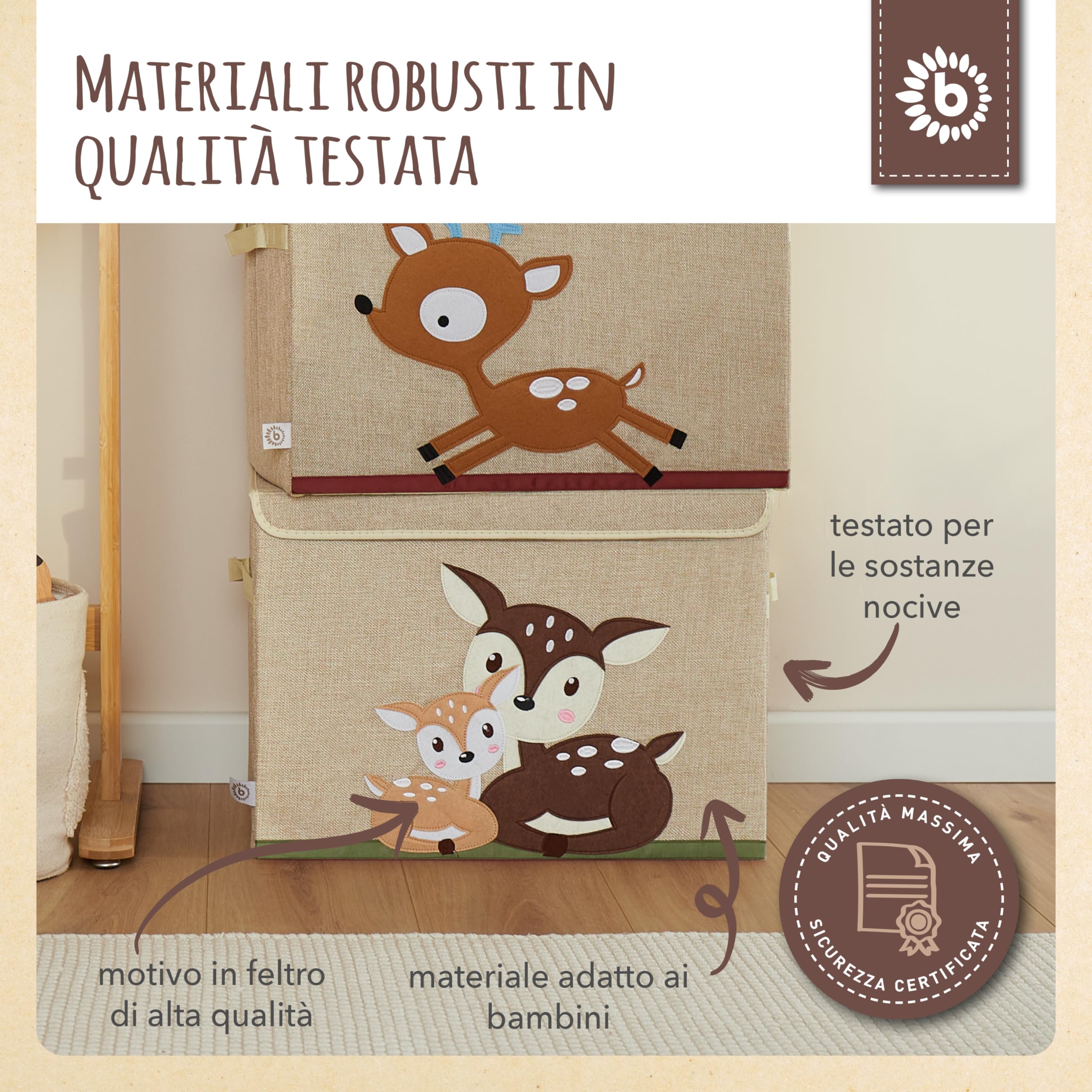 BIECO Scatole Porta Giochi | Portagiochi Bambini Contenitori | Baule Cesto Portagiochi