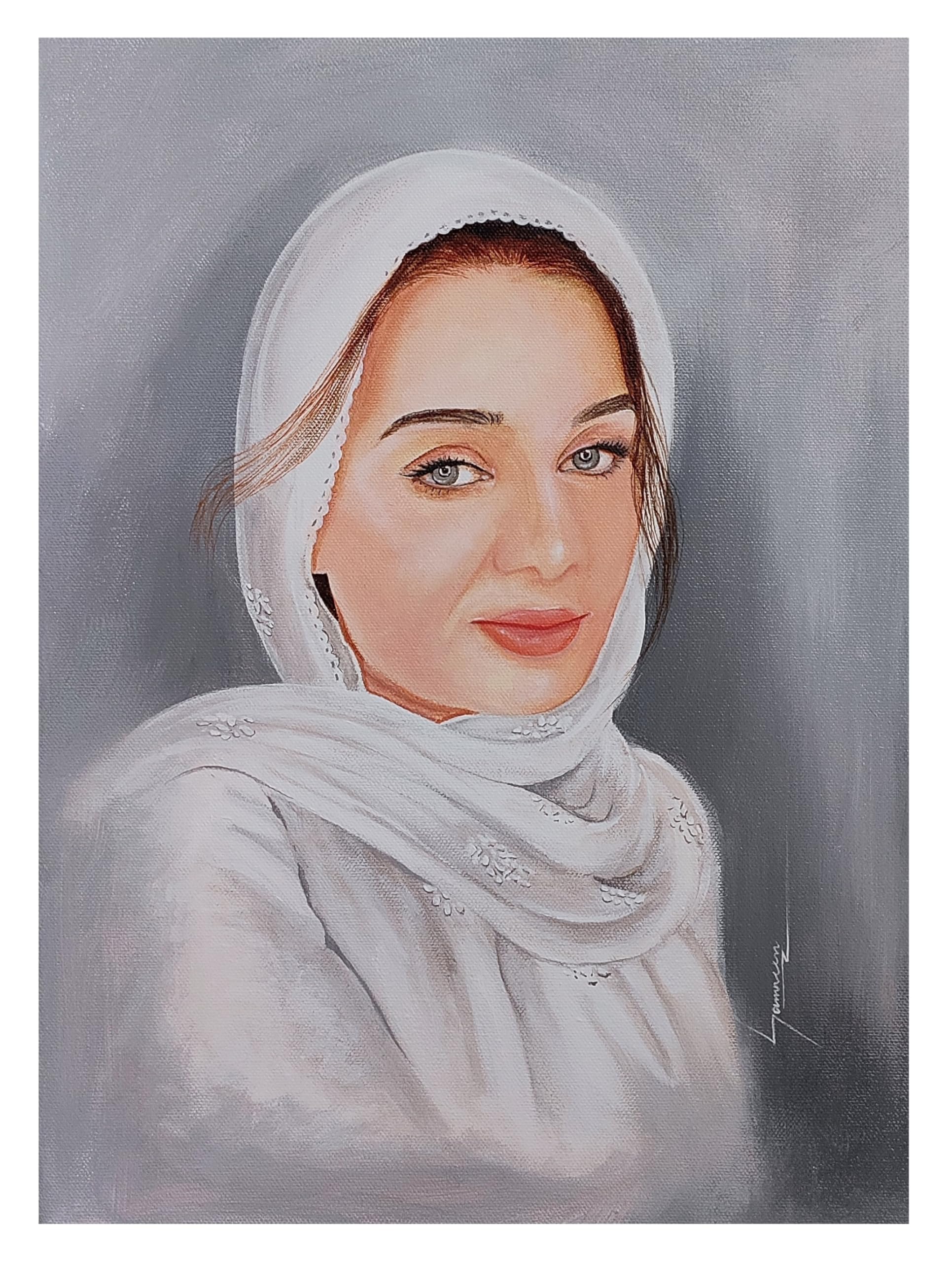 Artist Samreen Handmade Paintings- Customized Portrait Painting in Oil Colors. Oil Painting. (single face)-picture-17