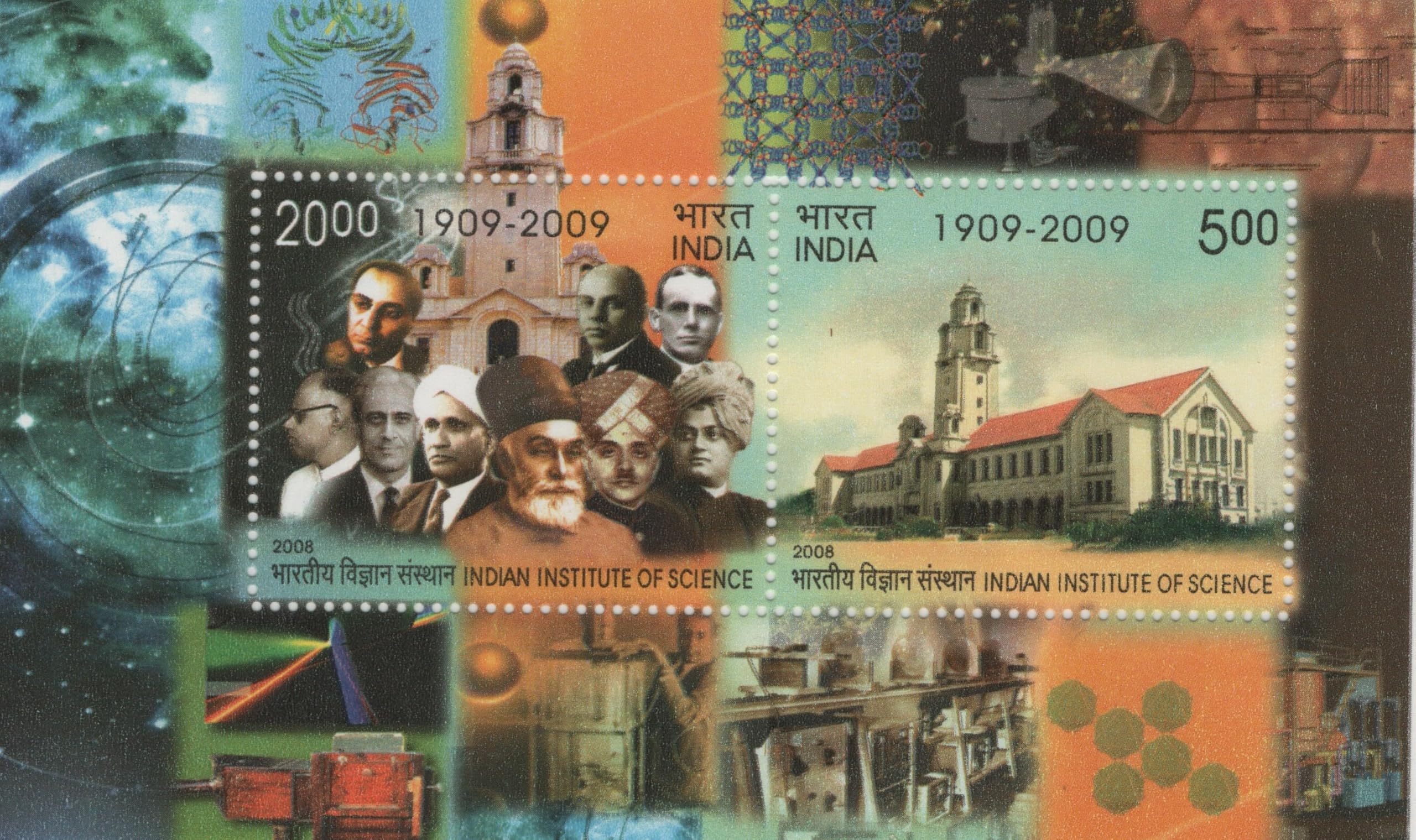 Shobhaphila's Indian Institute of Science Miniature Sheet Stamp(14th Dec 2008)-image-19