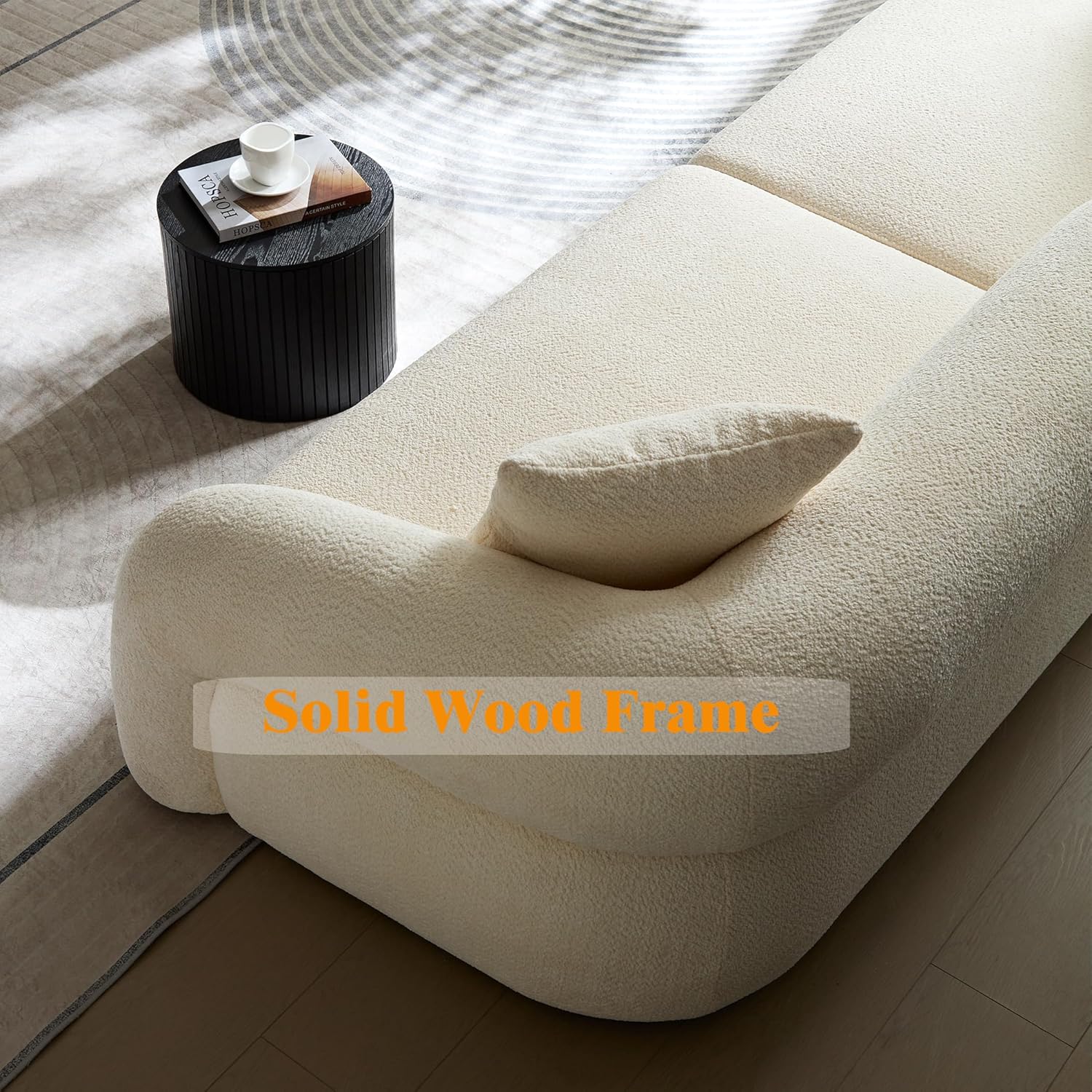 104.3" Modern Sectional Sofa Couch,Comfortable Small Space Sofa,Modular Couch for Living Room,3 Seater,Solid Wood Frame,Spacious Seating for Living Room,Apartment,Family,White