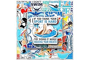Swimmer Accessories: 50 PCS Swimming Stickers for Kids and Teens