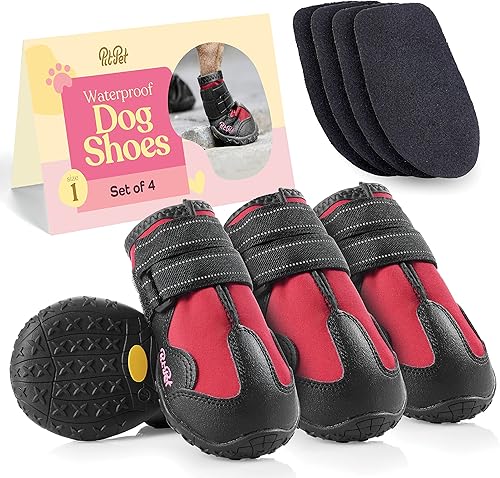 Zapatos impermeables para perros, zapatos de diseño elegante para perros, botas para perros con parte inferior de goma antideslizante que protege