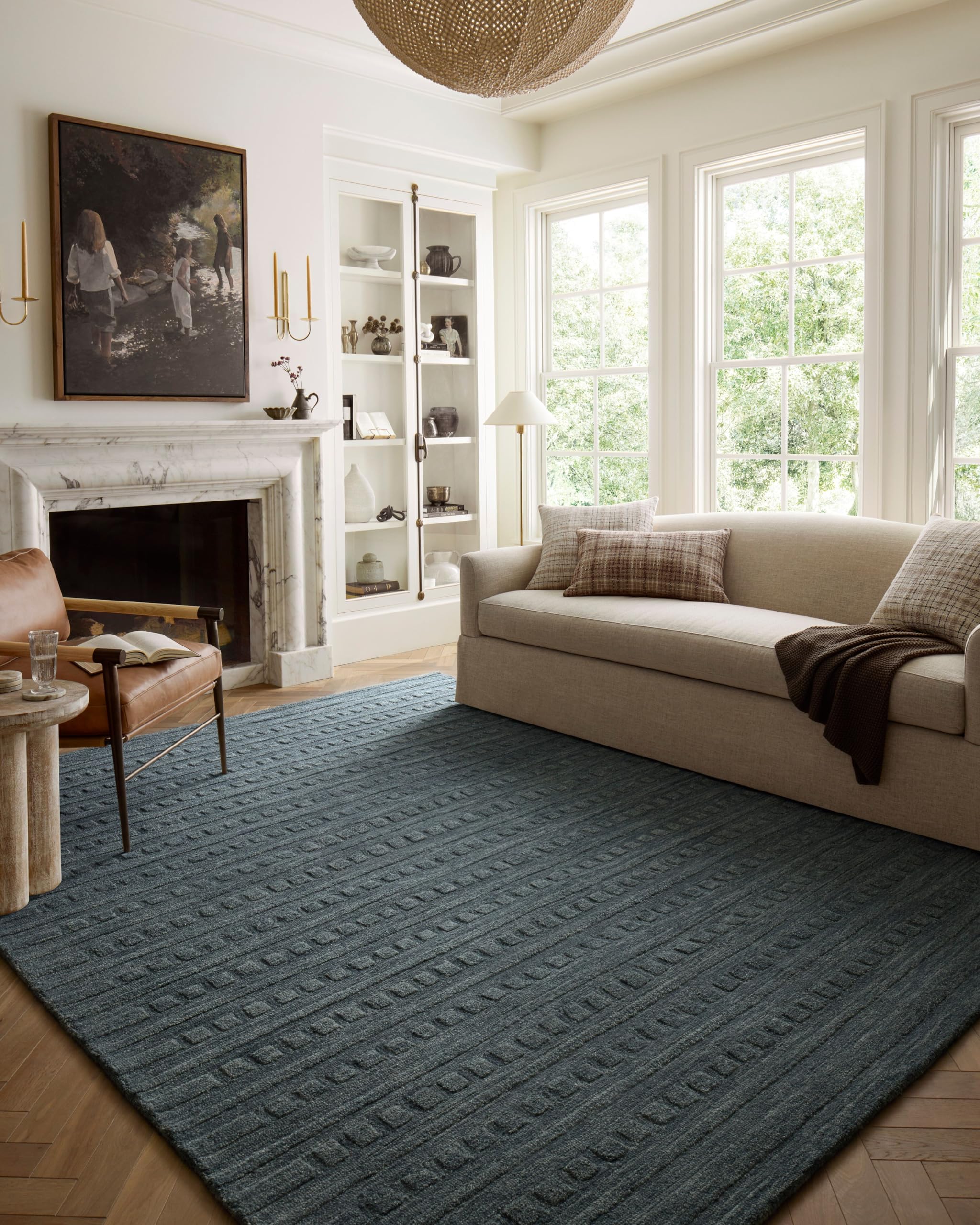 Loloi Chris Loves Julia Bradley Collection BRL-05 Teal/Teal 2'-3" x 3'-9" Accent Rug