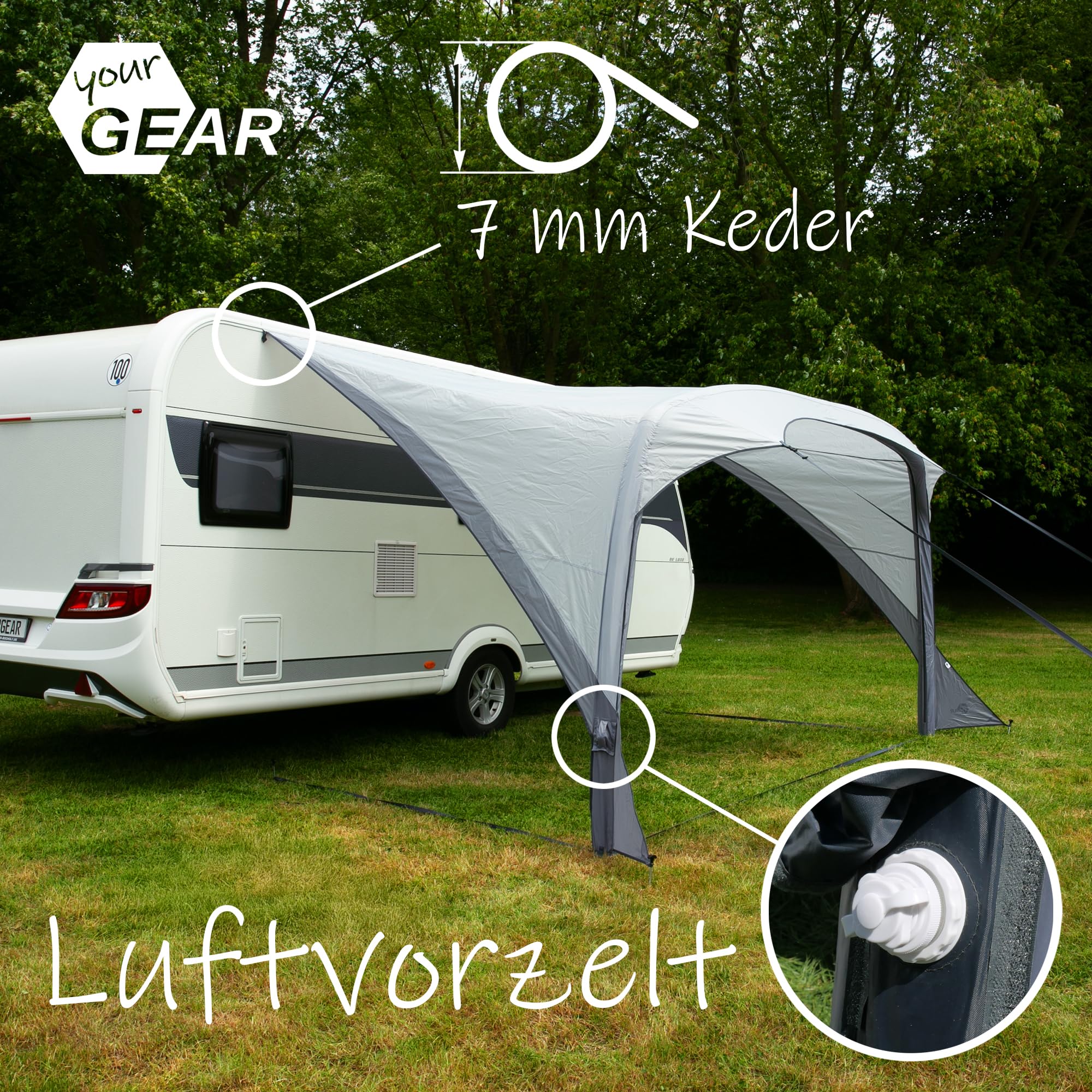 your GEAR Caravan Amalfi Air 4.2 - Universal Wohnwagen Sonnensegel, Sonnesegel UV 50+