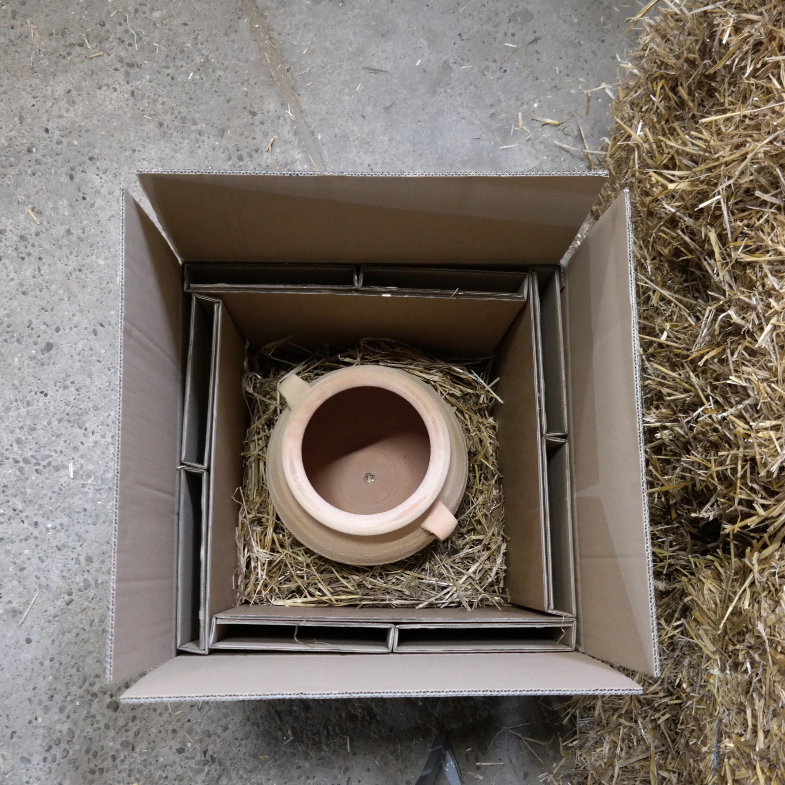 Palatina Werkstatt Vaso per piante in terracotta con manico, realizzato a mano e resistente al gelo, decorazione da giardino, 35 – 80 cm, rosa (altezza 35 cm)