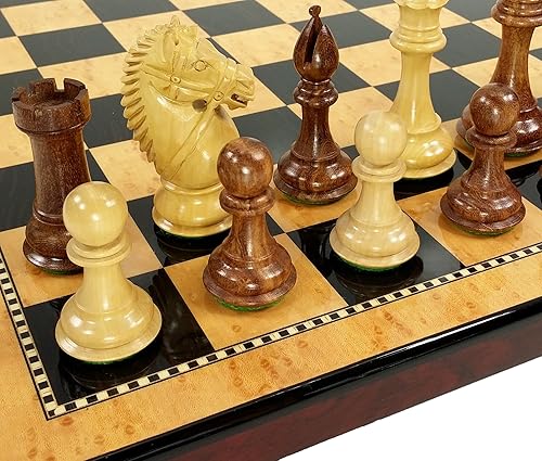 DBL Queens - Juego de ajedrez gigante de caballero bridled de madera de acacia King Staunton de 18 pulgadas con tablero de color nogal y arce