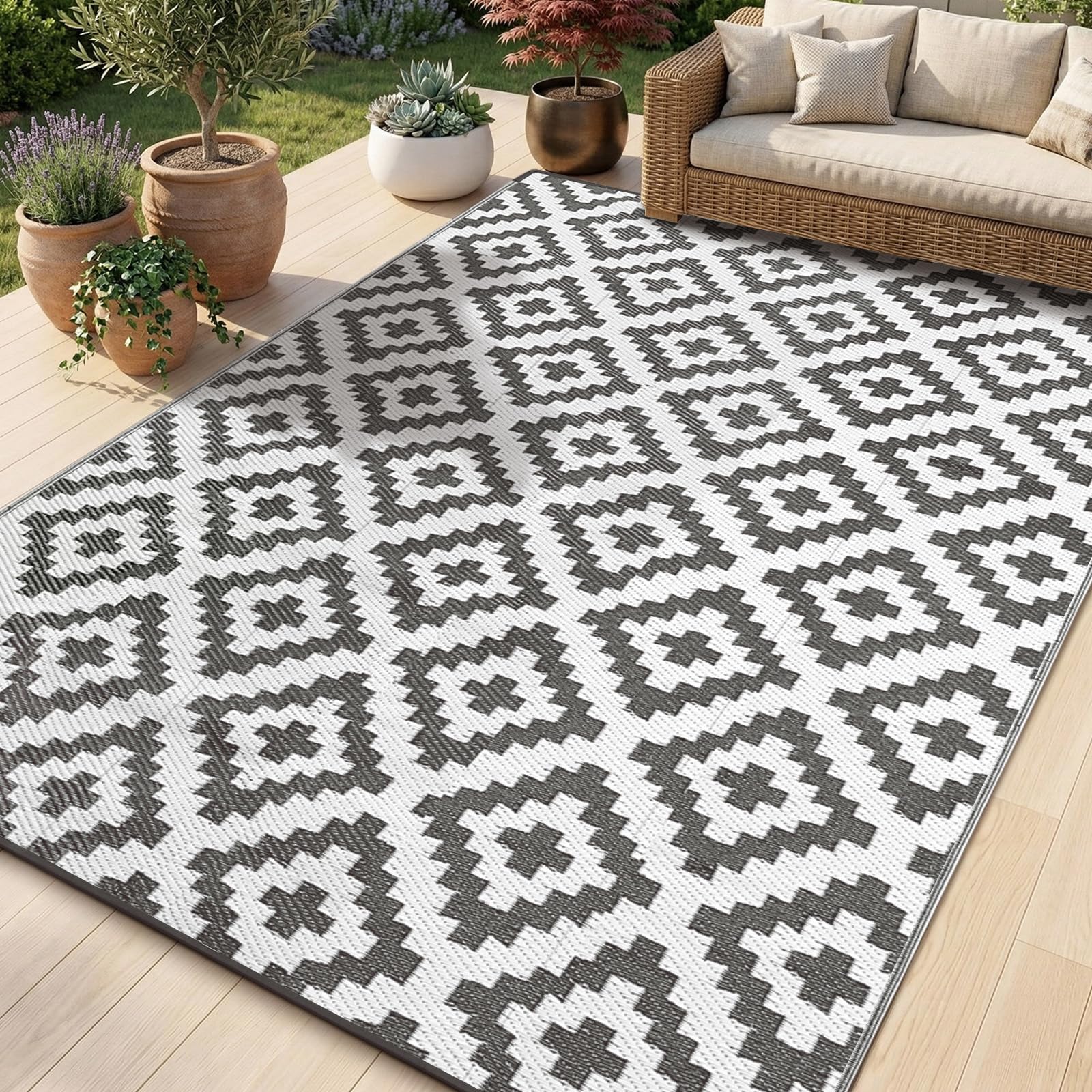 Sour Lemon Large Outdoor Rug,Waterproof Outdoor Rugs Anti-slip Carpet, Garden Rugs Water proof UV Resistant Garden Mat for Patio, Easy Cleaning Patio Mat for Camping, Deck, Beach, Picnic-275x365cm