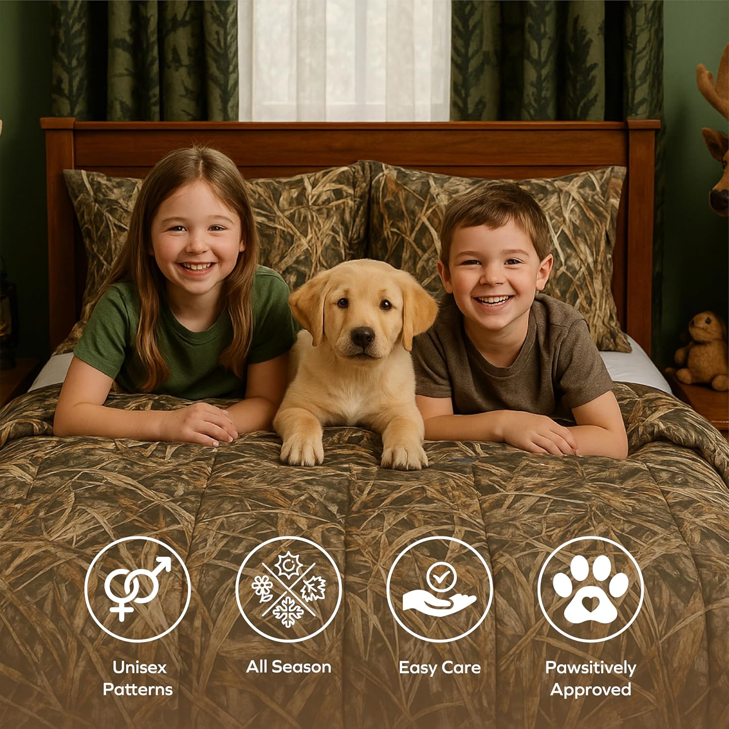 VISI-ONE RealTree Camo Comforter Set – All-Season Microfiber Décor Bed Set - Picture 22 of 40