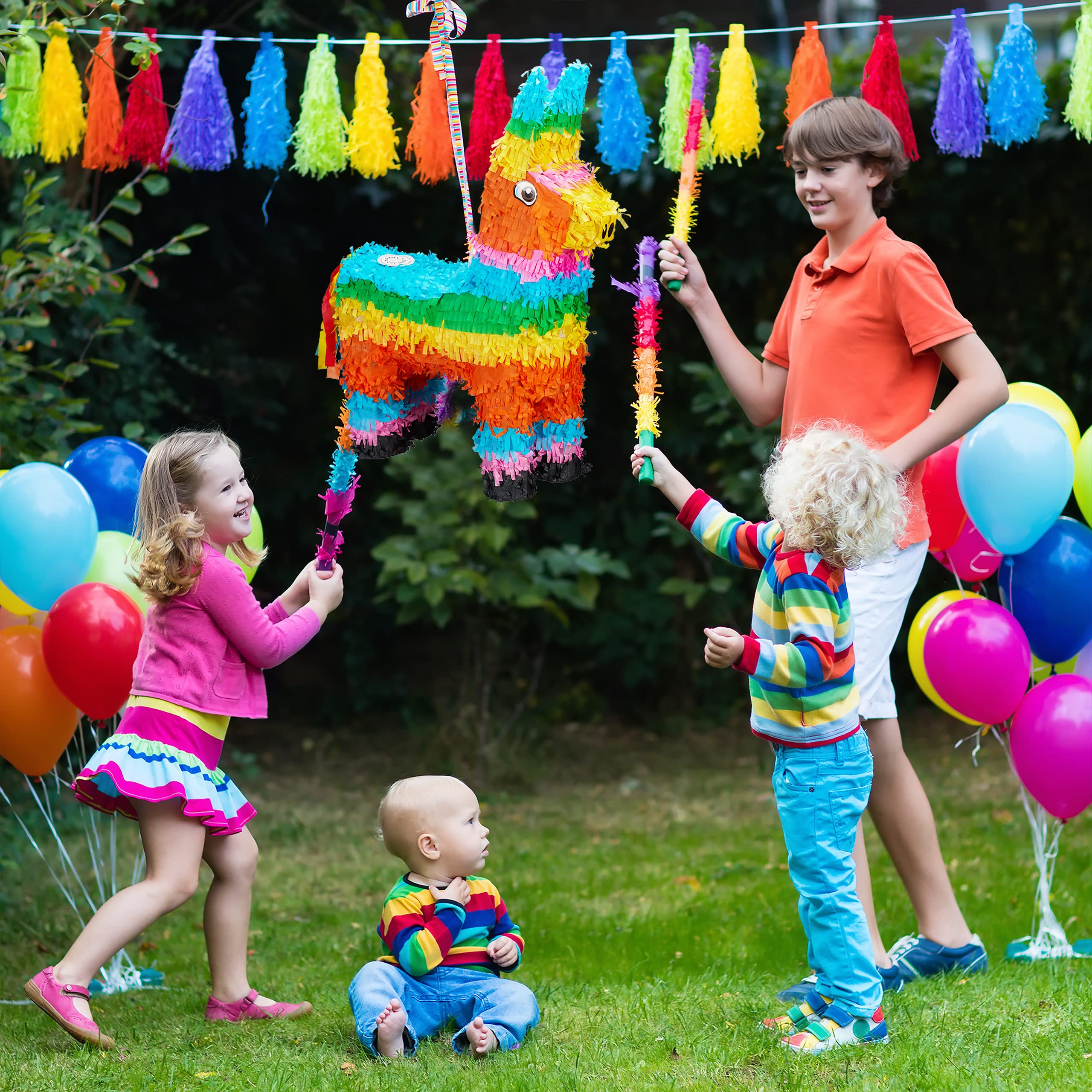 Relaxdays Pignatta a Forma di Lama, da Riempire, per Feste di Compleanno dei Bambini, da Appendere, in Carta, Grande, Colorata