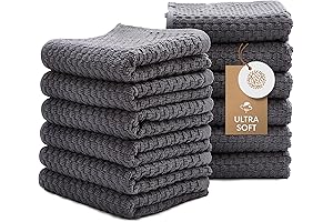 Super Absorbent Kitchen Towels 12 Pack - Premium 100% Cotton Kitchen Towels