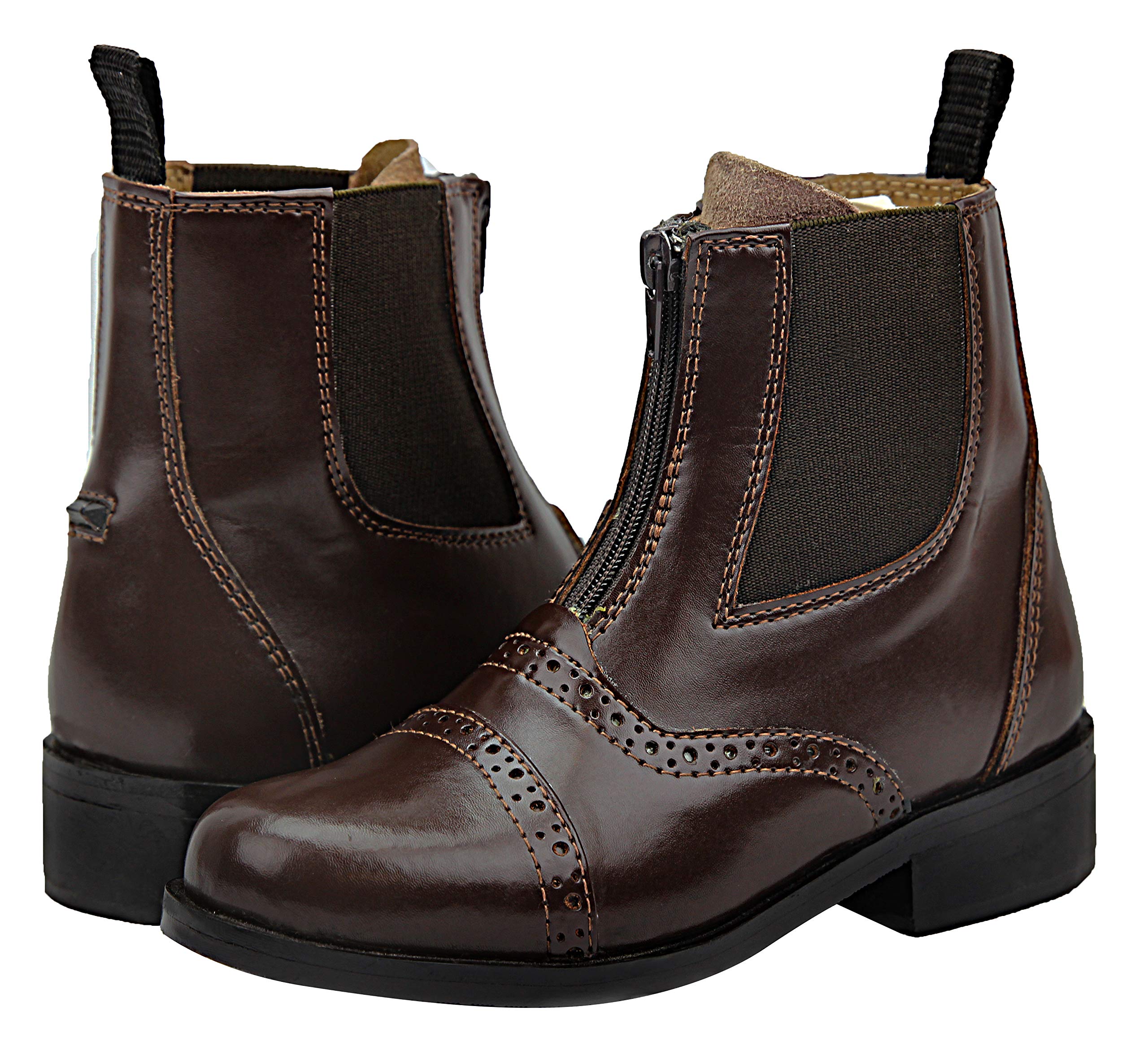 Women Ladies English Horse Riding Light Weight Leather Glory Zip Zipped Paddock Boots