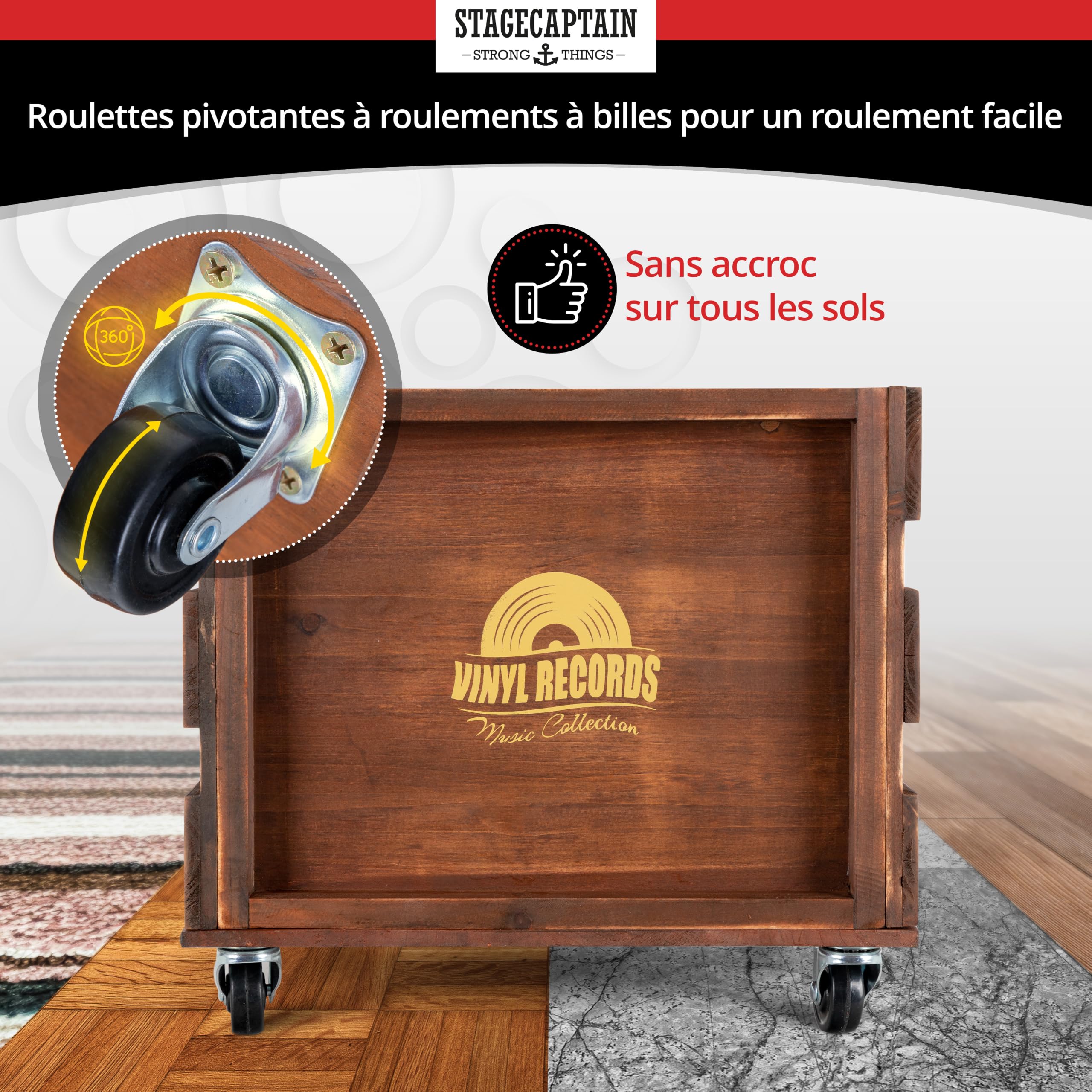 Stagecaptain SPK-100 BN caisse à disques Emil brune 2x set