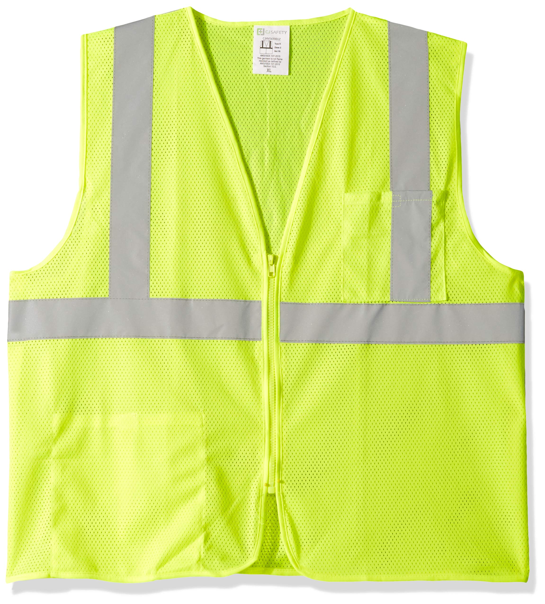 CJ Safety CJHVSV2001Z ANSI Class 2 Value Safety Vest - 4 Pockets