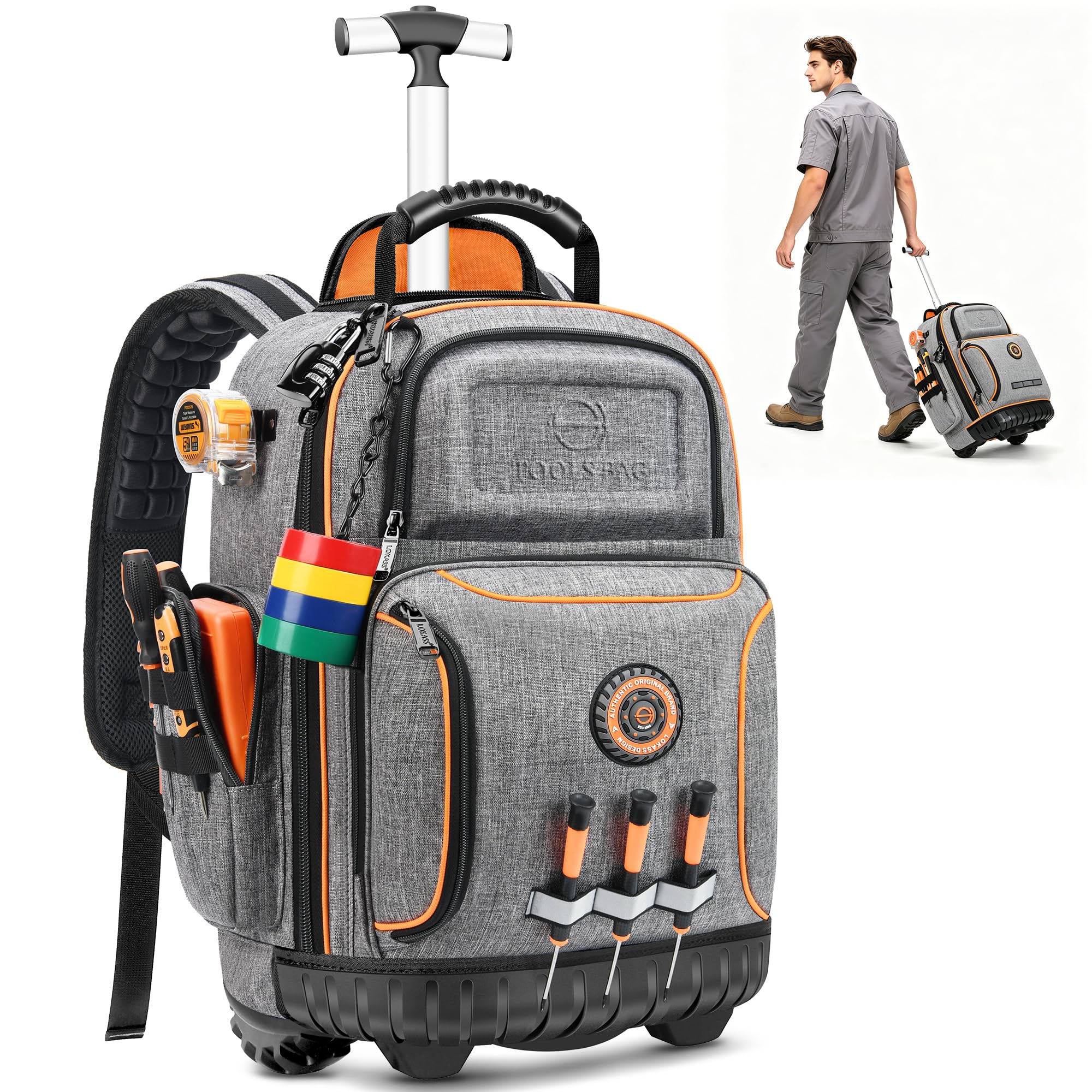 Photo 1 of BUGARORE Rolling Tool Backpack with Wheels, 16" Heavy Duty Tool Bag